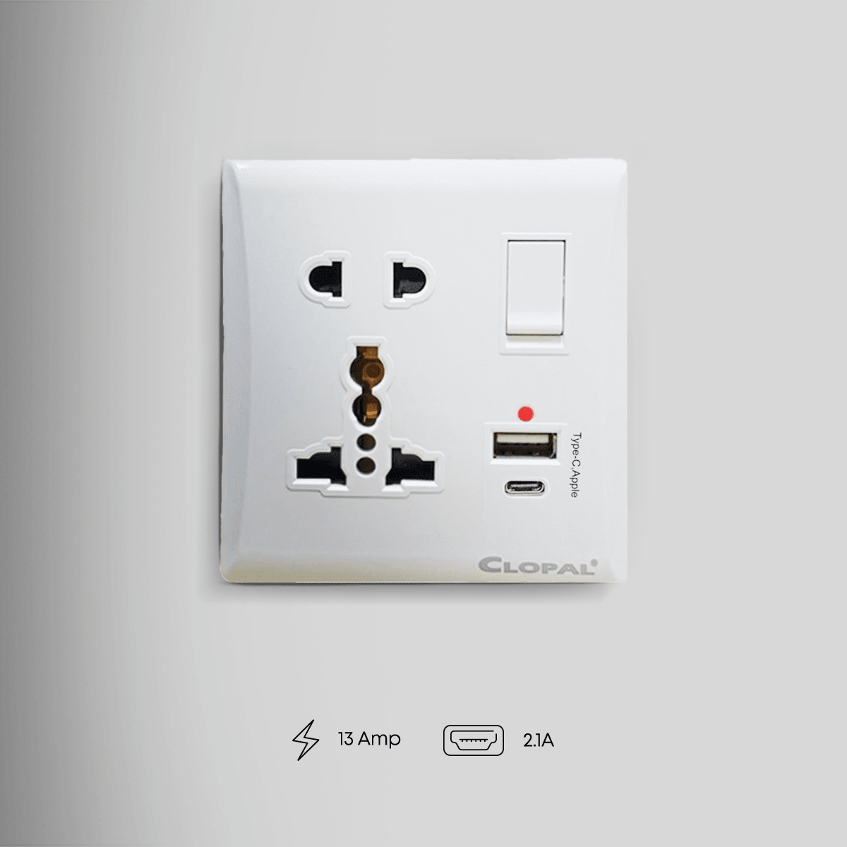 Clopal 1 Usb Type C With Multiplug White - Image 1