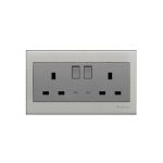 Clopal Elegant Grey Double 13A Flat Bs Socket