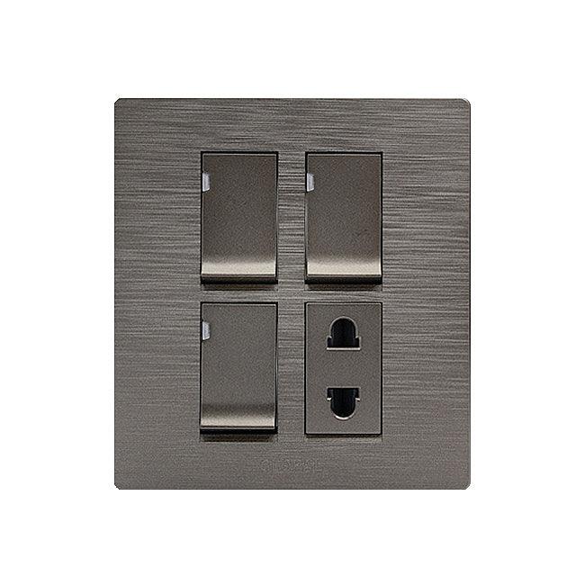 Flatty-3-switch-1-socket-2.jpg Clopal Flatty 3 Switch + 1 Socket - Image 1