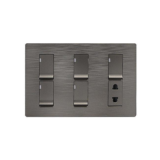 Flatty-5-switch-1-socket-2.jpg Clopal Flatty 5 Switch + 1 Socket - Image 1