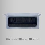 Clopal 8 Hole Black With 3 Multi Sockets+Usb Charging Typec