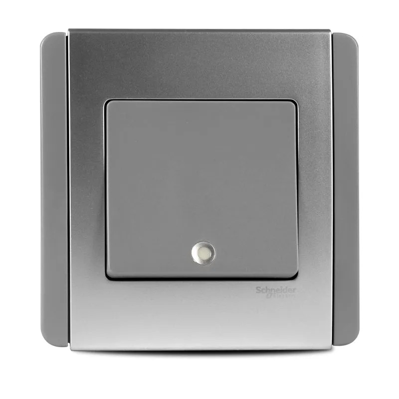 082kaled Clipsal Neo 1 Gang 2 way Switch Grey Silver with LED and Fluorescent - Image 1