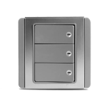 Clipsal Neo 1-4 Gang Horizontal Grey Silver With LED - Image 3