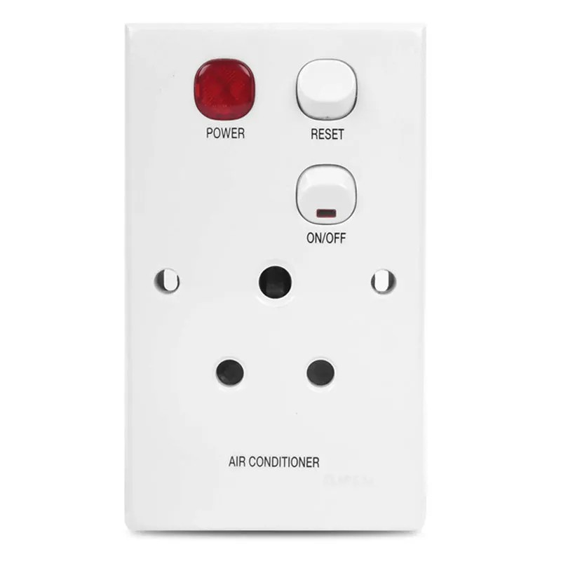 56edlbas Clipsal E-Series 15A 3 Pin Round Switch Socket with Relay - Image 1