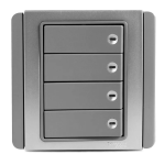 Clipsal Neo 1-4 Gang Horizontal Grey Silver With LED - Image 4
