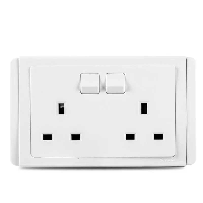 lwju87a9 Clipsal Neo 13A 3 Pin Flat Duplex Switched Socket - Image 1