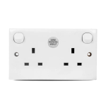 Clipsal E-Series 13A 3 Pin Flat Duplex Switch Socket