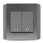 Clipsal Neo 1-3 Gang Vertical Grey Silver With LED - Image 2