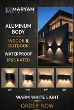 Aluminium V shape up/down Beam of Light Down IP65 waterproof, indoor outdoor wall light