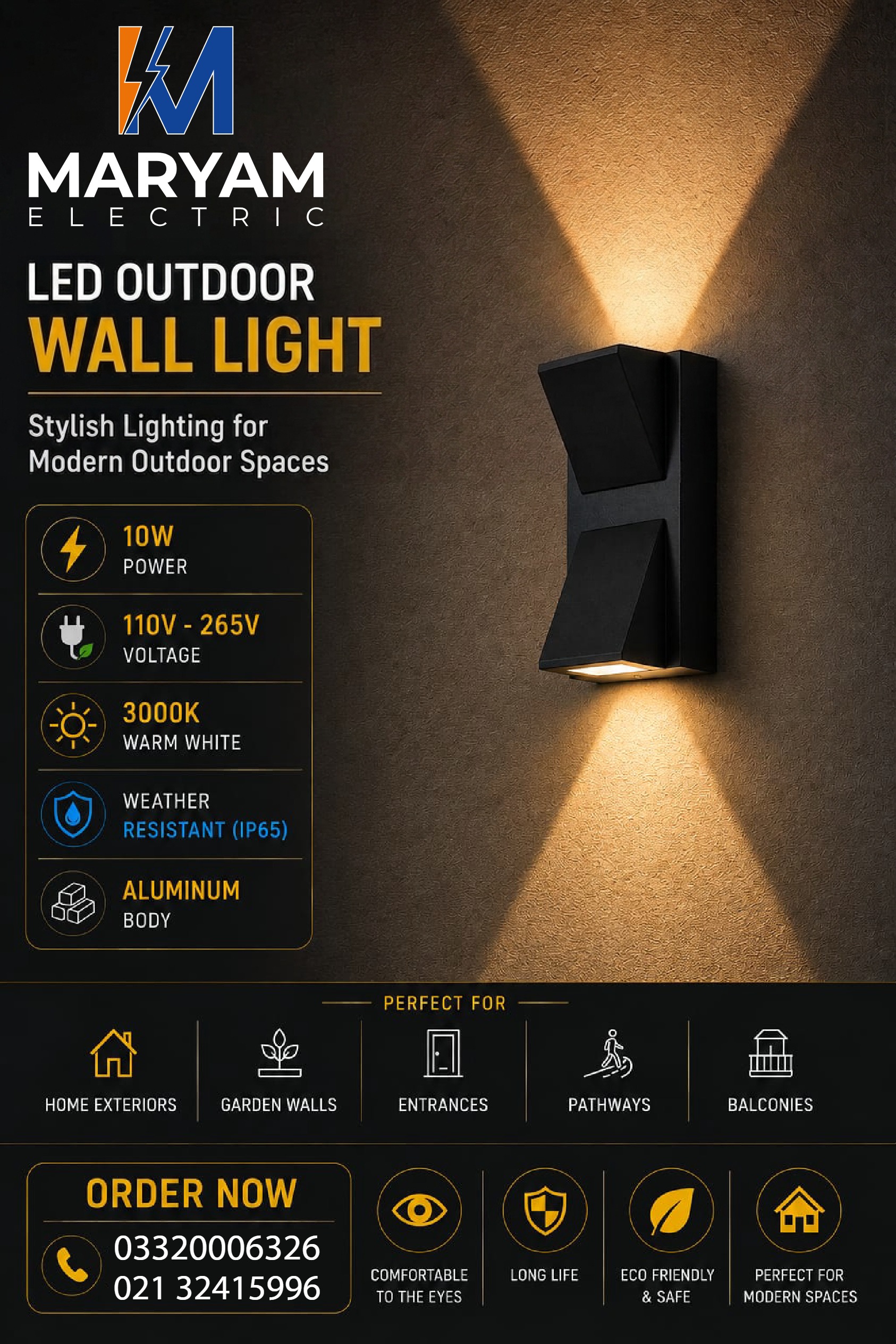 garden light design 1-page-1 OUTDOOR WALL LIGHT 10W LED K Light Up & Down Light – IP65 Weatherproof Aluminum Exterior Sconce - Image 1