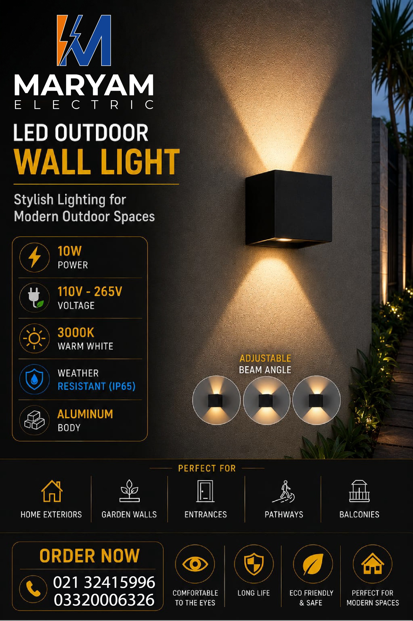 garden lights design 4-page-1 Modern 10W Outdoor Up and Down Box Light - Image 1