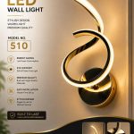 Modern LED Wall Light – Gold Finish, (Model 510)