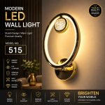 Modern LED Wall Light – Gold Finish, (Model 515)