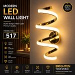 Modern LED Wall Light – Gold Finish, (Model 517)